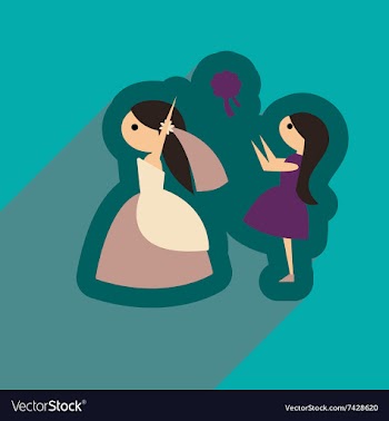 Flat web icon with long shadow bride throws vector image