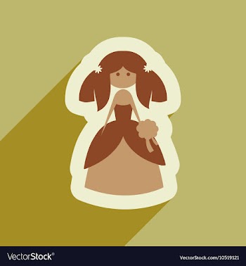 Flat web icon with long shadow bride vector image