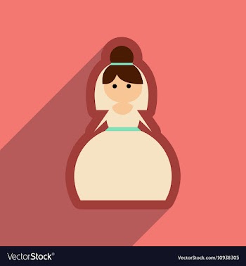 Flat web icon with long shadow bride vector image