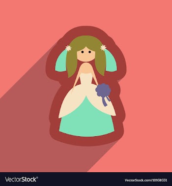 Flat web icon with long shadow bride vector image