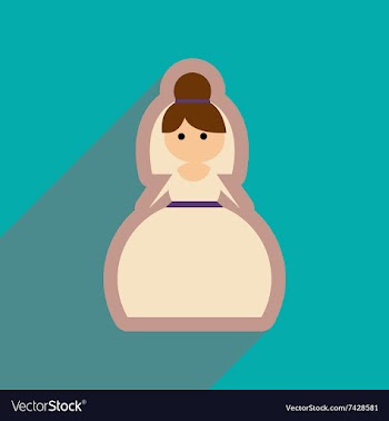 Flat web icon with long shadow bride vector image