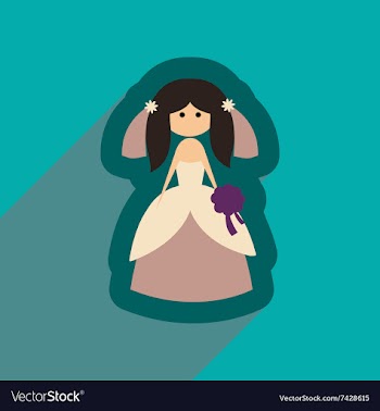 Flat web icon with long shadow bride vector image