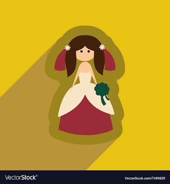 Flat web icon with long shadow bride vector image