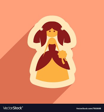 Flat web icon with long shadow bride vector image