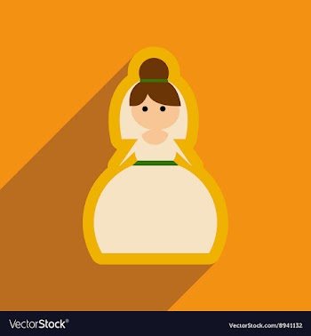 Flat web icon with long shadow bride vector image
