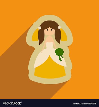 Flat web icon with long shadow bride vector image