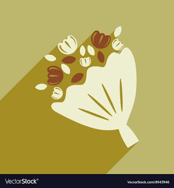 Flat web icon with long shadow brides bouquet vector image