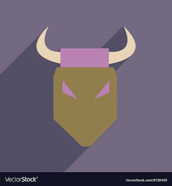 Flat web icon with long shadow bull vector image