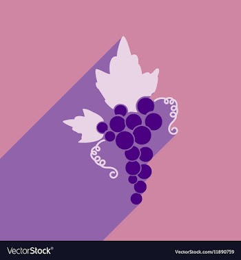 Flat web icon with long shadow bunch of grapes vector image