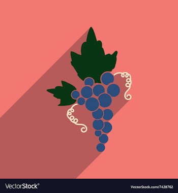 Flat web icon with long shadow bunch of grapes vector image