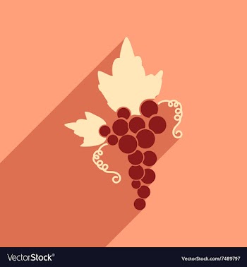 Flat web icon with long shadow bunch of grapes vector image