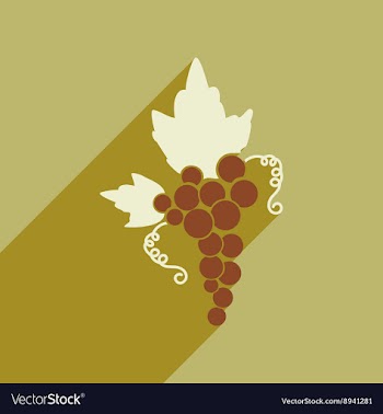 Flat web icon with long shadow bunch of grapes vector image