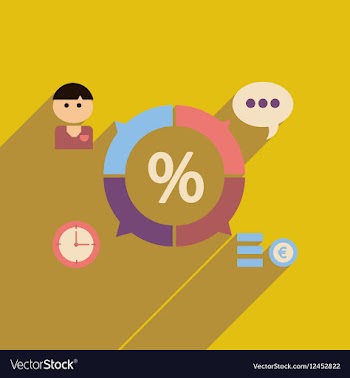 Flat web icon with long shadow business chart vector image