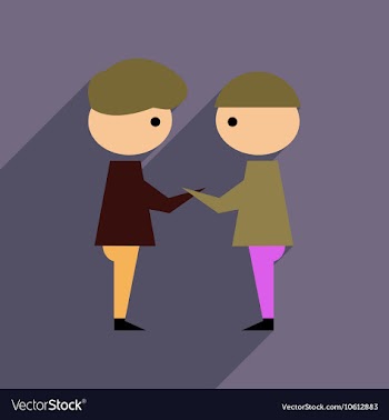 Flat web icon with long shadow business partners vector image