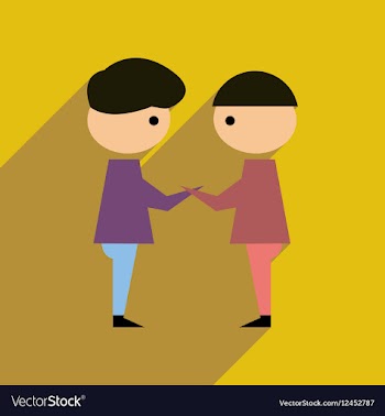 Flat web icon with long shadow business partners vector image