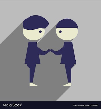 Flat web icon with long shadow business partners vector image