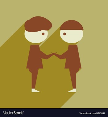 Flat web icon with long shadow business partners vector image