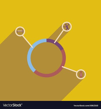 Flat web icon with long shadow businessman chart vector image