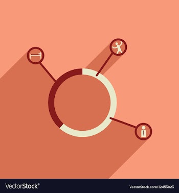 Flat web icon with long shadow businessman chart vector image