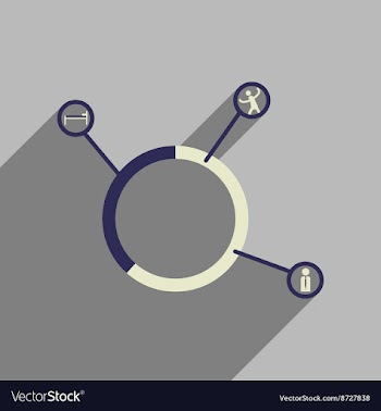 Flat web icon with long shadow businessman chart vector image