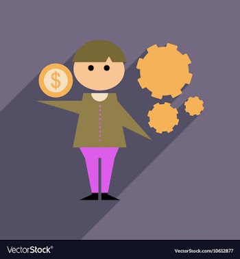 Flat web icon with long shadow businessman money vector image