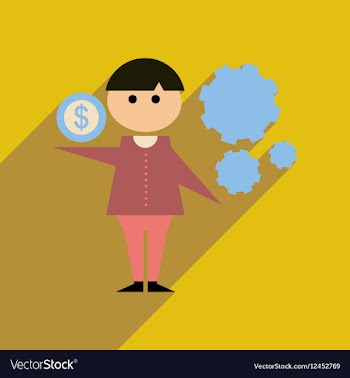 Flat web icon with long shadow businessman money vector image