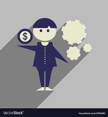 Flat web icon with long shadow businessman money vector image