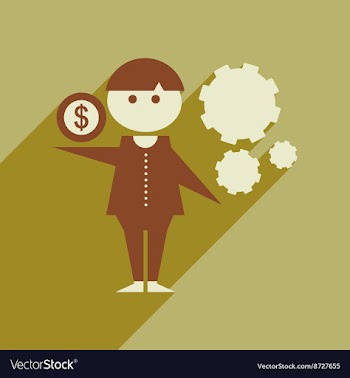Flat web icon with long shadow businessman money vector image