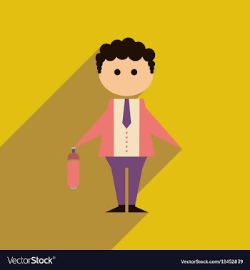 Flat web icon with long shadow businessman vector image