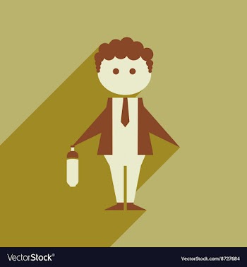 Flat web icon with long shadow businessman vector image