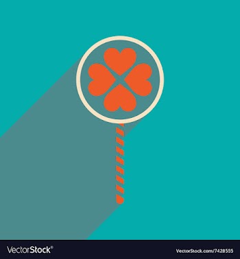 Flat web icon with long shadow candy heart vector image