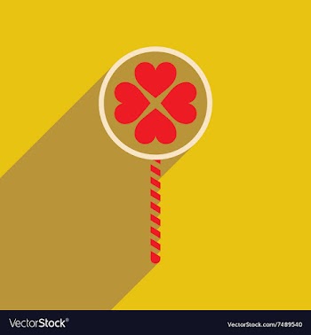 Flat web icon with long shadow candy heart vector image