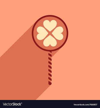 Flat web icon with long shadow candy heart vector image