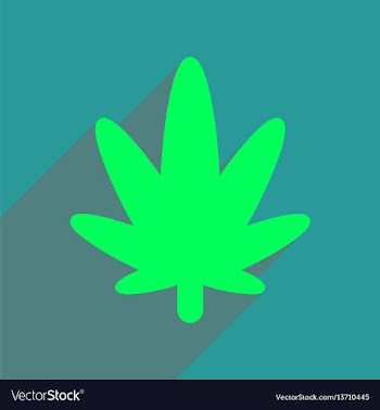 Flat web icon with long shadow cannabis vector image