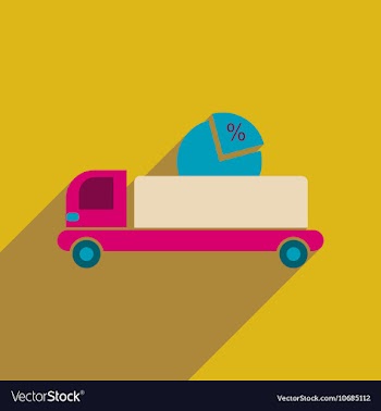 Flat web icon with long shadow car chart vector image