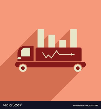 Flat web icon with long shadow car chart vector image