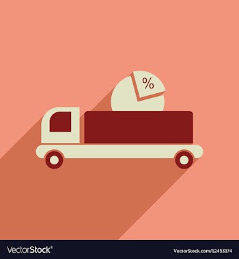 Flat web icon with long shadow car chart vector image