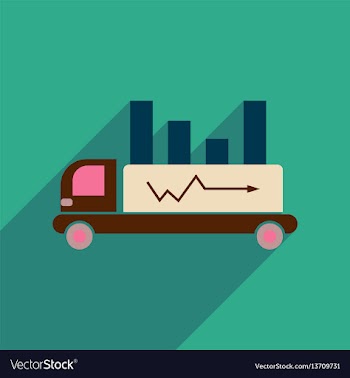 Flat web icon with long shadow car chart vector image