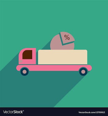 Flat web icon with long shadow car chart vector image