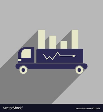 Flat web icon with long shadow car chart vector image