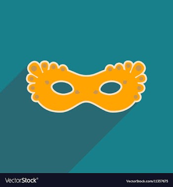 Flat web icon with long shadow Carnival mask vector image