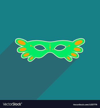 Flat web icon with long shadow Carnival mask vector image