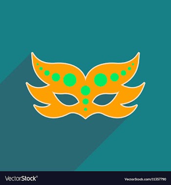 Flat web icon with long shadow Carnival mask vector image