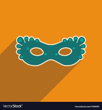 Flat web icon with long shadow Carnival mask vector image