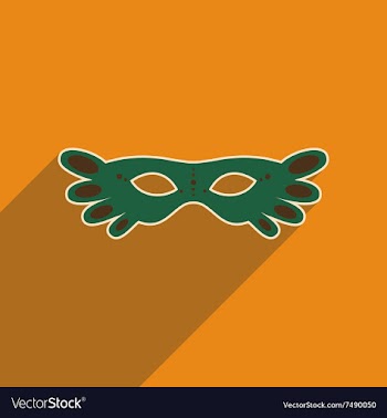 Flat web icon with long shadow Carnival mask vector image