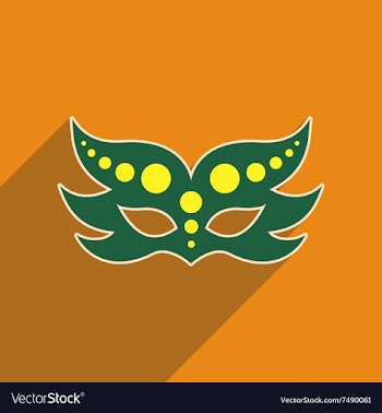 Flat web icon with long shadow Carnival mask vector image