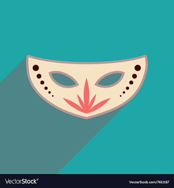 Flat web icon with long shadow Carnival mask vector image