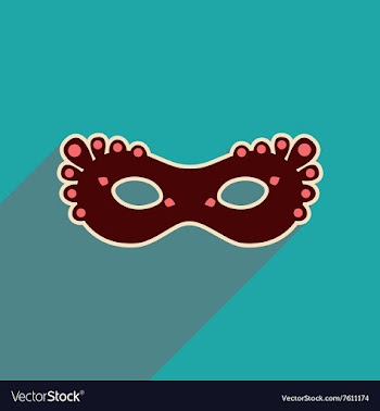 Flat web icon with long shadow Carnival mask vector image