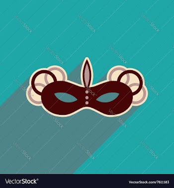 Flat web icon with long shadow Carnival mask vector image