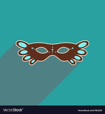Flat web icon with long shadow Carnival mask vector image